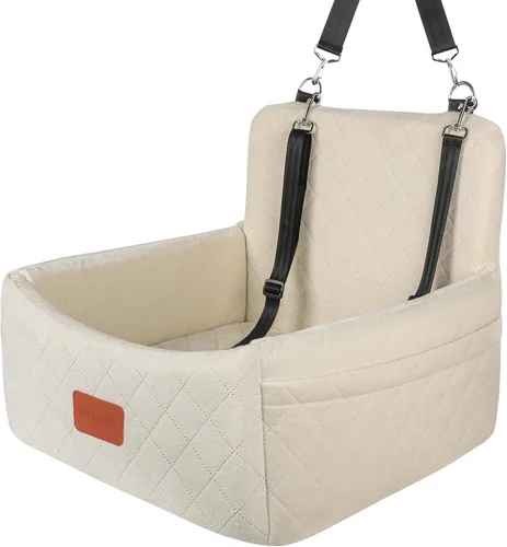 WOOAIDAGG Asiento de coche para perros de menos de 30 libras, relleno cómodo de tela con espuma viscoelástica, cama de viaje para mascotas lavable y