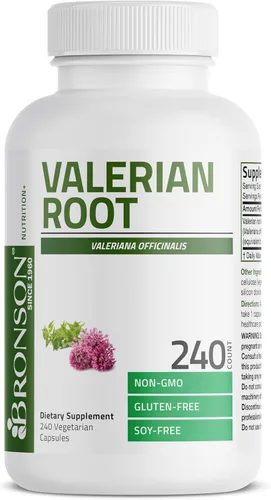 Miniatura 3 de Bronson Cápsulas de raíz de valeriana – Valerian Officinalis – Promueve la relajación – Sin OGM, sin soja ni gluten, 240 cápsulas vegetarianas
