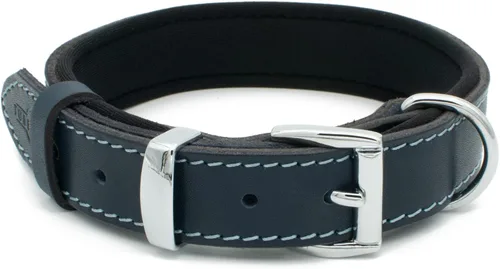 Collar de perro de cuero curtido vegetal para perros grandes, collares de perro resistentes y de diseño de lujo (XS: 1 pulgada de ancho para cuello