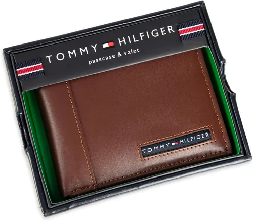 Miniatura 56 de Tommy Hilfiger Cartera de piel auténtica para hombre con ventana de identificación y múltiples ranuras para tarjetas