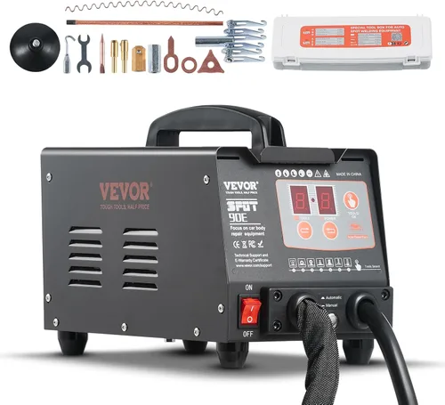 Miniatura 11 de VEVOR Kit de reparación de abolladuras de soldador de pernos, máquina de soldadura por puntos de 110 V con extractor de abolladuras de martillo