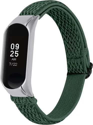 Miniatura 8 de Correa de repuesto Mi Band 3, correa ajustable transpirable de 5.3 a 8.3 pulgadas, correa elástica de repuesto de nailon suave con marco de metal Y09