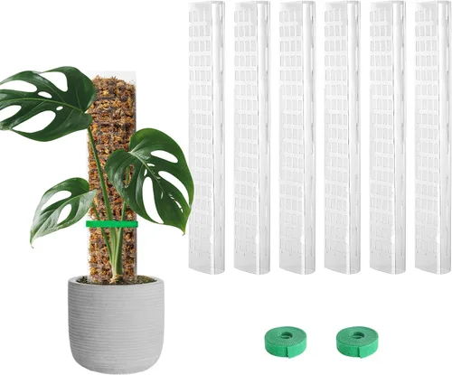Miniatura 11 de EOX 2 Piezas Postes de Musgo de Plástico de 48 Pulgadas para Monstera, Postes Grandes en Forma de D para Plantas Trepadoras que Funcionan con Musgo