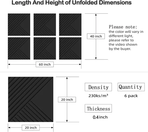 Miniatura 2 de Paquete de 6 Paneles Acústicos de Pared–TEMGCUAM 60" x 40" Paneles Acústicos de Arte Grandes, Paneles Acústicos Decorativos, Paneles de Pared