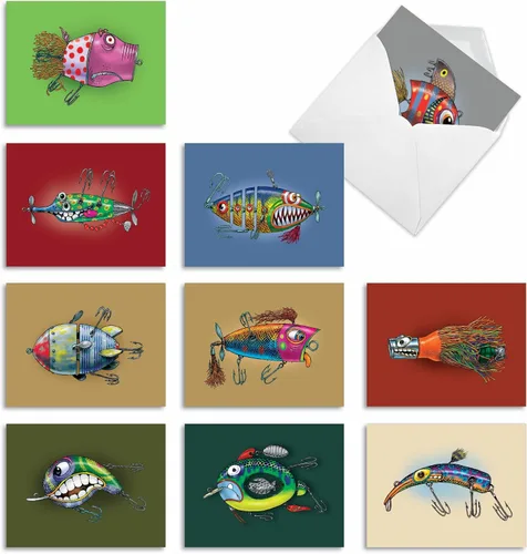 Miniatura 13 de The Best Card Company - 10 tarjetas en blanco para todas las ocasiones (4 x 5.12 pulgadas) - Surtido de tarjetas náuticas, oceánicas, de vida marina