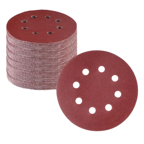 Miniatura 22 de WORKPRO Juego de discos de lija de 50 piezas – Papel de lija de 8 agujeros de 5 pulgadas, 5 grados, incluye 60, 80, 120, 240, 320 granos