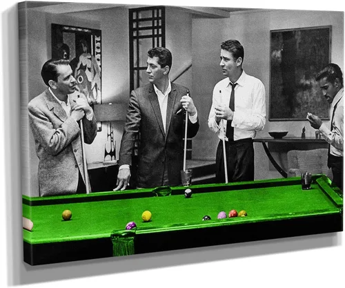 Miniatura 6 de Rat Pack Playin Pool Arte de Lienzo Colorido Decoración de Pared para el Hogar - Varios Tamaños (5 Piezas Mega)