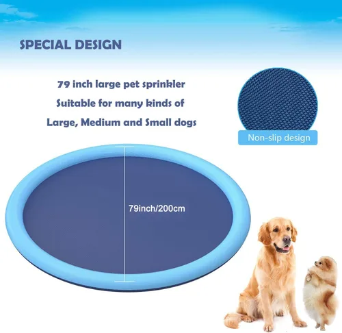 Miniatura 2 de Alfombrilla de salpicaduras para perros y niños, antideslizante para mascotas, gruesa y duradera, tapete de juego para salpicaduras al aire libre
