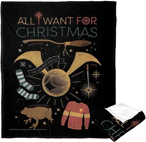 Northwest Harry Potter - Manta de seda táctil, 50 x 60 pulgadas, All I Want for Christmas