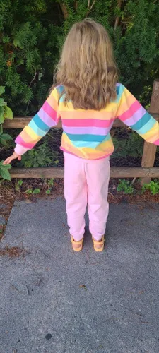 Miniatura 5 de Conjunto de 2 piezas de sudadera de manga con volantes y leggings para niñas de 2 a 10 años