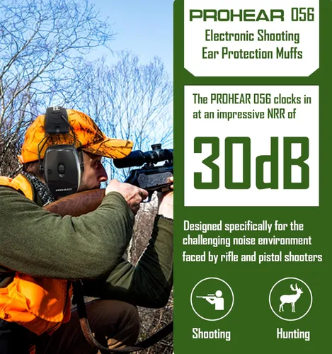 Miniatura 7 de PROHEAR Electronic Shooting Ear Protection Muffs 056-con caja de almacenamiento