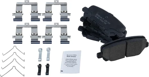 Miniatura 7 de TRQ Juego de pastillas de freno y rotor de rendimiento trasero Kit químico de freno Pastillas de freno Rotores de freno Cerámica sólida Premium