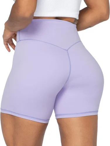 Sunzel - Pantalones cortos de tiro alto tipo ciclista para mujer, sin costuras frontales, a prueba de sentadillas, para yoga, entrenamiento,