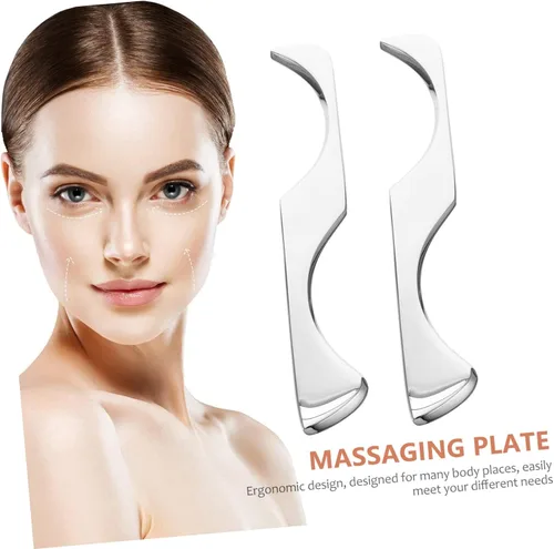 Miniatura 7 de FOMIYES Cuchillo para fascia de acero inoxidable, raspador de masaje, espátula facial, masajeador facial, raspador de masaje Guasha, herramientas