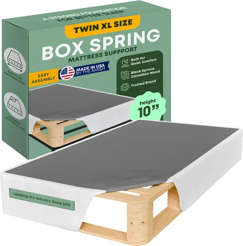 Miniatura 12 de Greaton, 10” Twin Box Spring Only for Twin Size Bed – Amish-Made in The USA – Solid Wood Mattress Foundation with Stable & Quiet Support