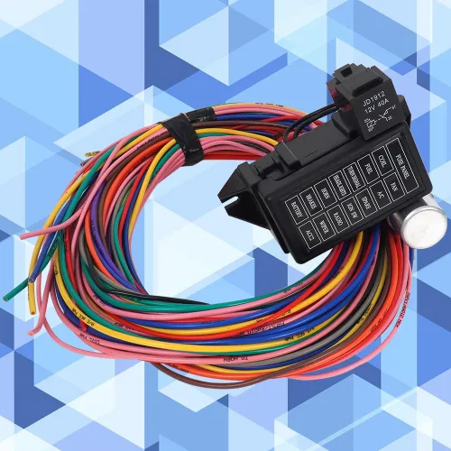 Miniatura 7 de Cheriezing Arnés de cableado de 14 circuitos extralargos, 14 fusibles de 12 V, compatible con Chevy Mopar Hotrod Universal Muscle Car Hot Rod Street