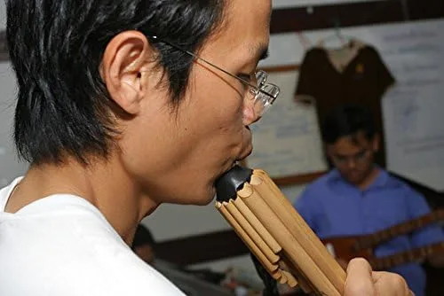 Miniatura 3 de Instrumento musical tailandés Dm Key Wot Vot Flauta Panpipe de bambú, órgano de boca de bambú, aerófono, instrumento musical artesanal tradicional