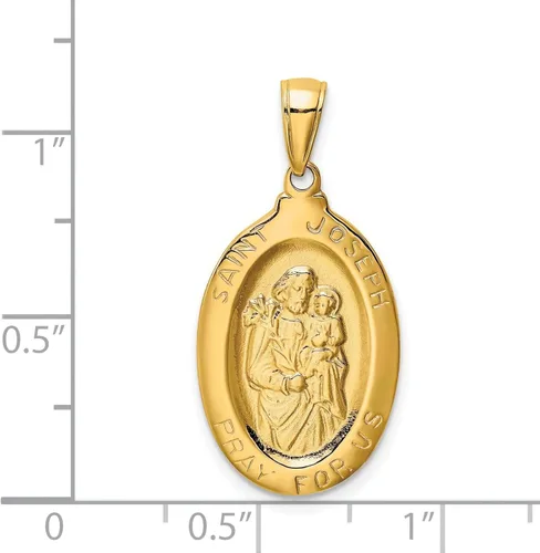 Miniatura 2 de Colgante de medalla de San José de oro amarillo de 14 quilates