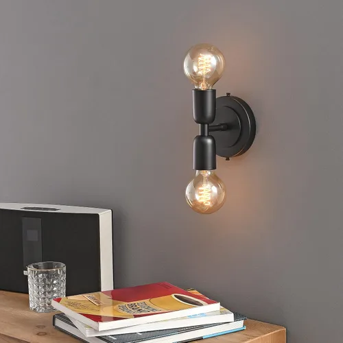 Miniatura 3 de BRIGHTTIA Luna Duo - Aplique de pared de 2 luces, accesorio moderno de mediados de siglo para pared y techo, lámpara Edison minimalista para pasillo