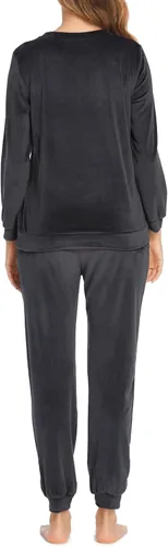 Miniatura 4 de Ekouaer Conjunto de pijama de manga larga para mujer, ropa de dormir suave de 2 piezas de terciopelo con bolsillos
