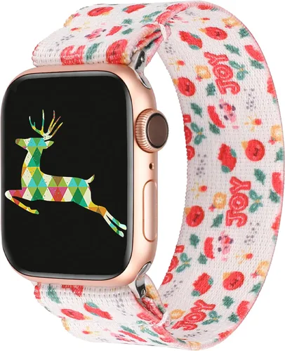 TOYOUTHS Compatible with Apple Watch Band Elastic Scrunchies Women Stretchy Solo Loop 38/40/41/42/44/45/46/49mm Soft Nylon Strap Bracelet Wristband