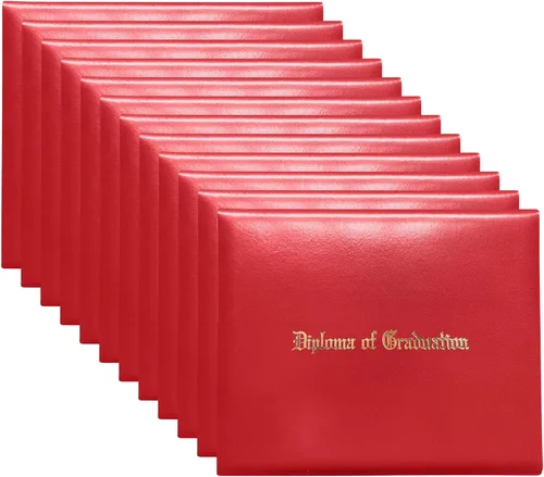 Miniatura 28 de Happy Secret Soporte para diploma impreso para certificado de 8.5 x 11 pulgadas, cubierta de graduación con piel lisa, color rojo, paquete de 1