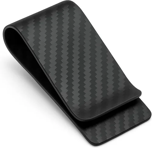 CL CARBONLIFE Billetera de fibra de carbono con clip para dinero en efectivo y tarjeta de crédito, clip minimalista súper delgado y ligero para