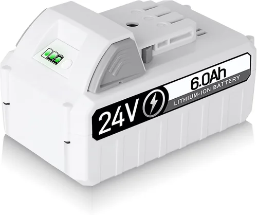 TenHutt 【Actualización con puerto DC】 Batería de repuesto de 24V 6.0Ah para Snow Joe, Sun Joe, Power Joe, Aqua Joe 24V iON+ Tools 24BAT-LTX