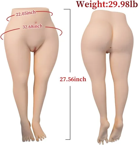Miniatura 2 de Muñeca sexual BBW de 34.1 libras con piernas, hecha de material TPE suave, cuenta con un canal vaginal realista y apretado, textura anal detallada