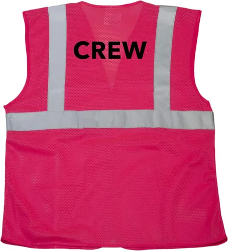 JORESTECH Chaleco de seguridad reflectante de alta visibilidad con estampado de transferencia de calor personalizada (rosa) (extra pequeño, Crew