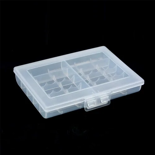 Miniatura 3 de Caja de almacenamiento de batería AA AAA, soporte organizador de plástico transparente, contenedor portátil con capacidad para 10 pilas AA