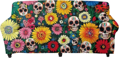 Miniatura 31 de Forchrinse Funda de sofá con estampado navajo africano para sofá de 1 cojín, funda elástica para sofá, protector de muebles para casa rural, hogar