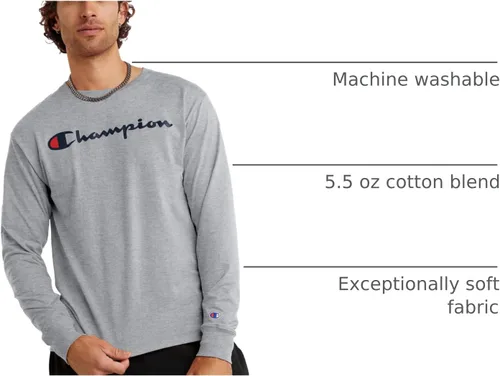 Miniatura 36 de Champion Camiseta de manga larga para hombre, camiseta clásica para hombre (regular o grande y alto)