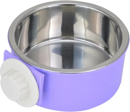Miniatura 11 de Cuenco extraíble de acero inoxidable para perros, comedero de alimentos y agua, taza para gatos, cachorros, pájaros, mascotas (grande, azul)