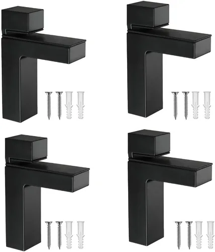 Miniatura 13 de Soporte de metal ajustable de madera/vidrio para estante de pared, soportes de montaje, soporte de pared para estante de 0.197-1.181 in
