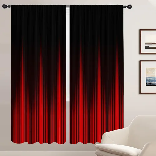 Miniatura 24 de Coxila Cortinas 100% opacas en negro y beige de 42 x 63 pulgadas, cortinas góticas degradadas con aislamiento térmico para dormitorio