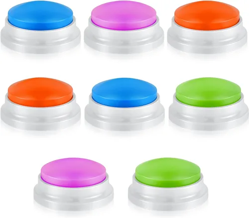 Miniatura 7 de Honoson 8 Piezas de Botones de Respuesta Grabables para Juegos de Trivia, Botones de Timbre de Grabación, Regalos para Regreso a Clases, Equipo