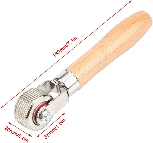 Miniatura 3 de KIMISS Herramienta de reparación de parches de neumáticos para rueda de automóvil con mango de madera y rodillo de rodamiento de bolas, cosedor