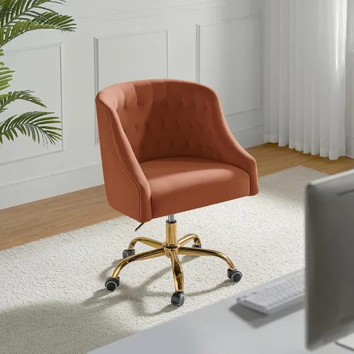Miniatura 12 de Silla de escritorio copetuda de terciopelo Verde