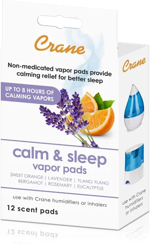 Miniatura 5 de Crane Paquete de humidificador ultrasónico de gotas con almohadillas de vapor naranja lavanda