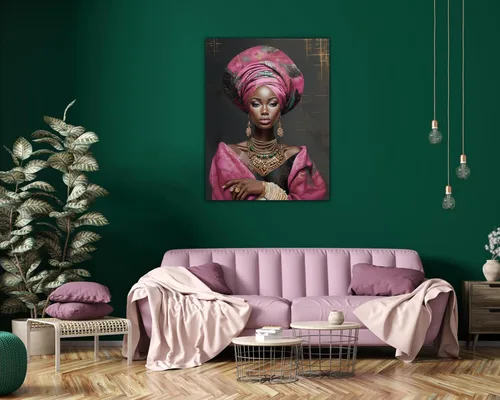 Miniatura 102 de Arte de pared afroamericano, decoración de rey y reina bailarín negro para sala de estar, arte de pareja de amor negro para dormitorio, lienzo