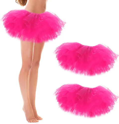Miniatura 42 de Paquete de 3 faldas tutú para mujeres, adolescentes y adultos, 5 capas hinchadas clásicas de tul para mujeres, ballet, correr, fiesta, disfraz