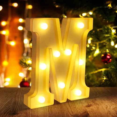 Miniatura 44 de Símbolo Ampersand LED Grande &, Letras de Marquesina Cartel 26 Letras del Alfabeto y 10 Números Luminosos para Decoración de Fiestas, Números