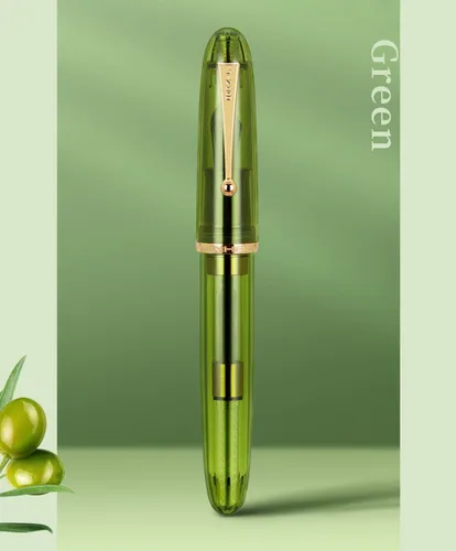 Miniatura 6 de Jinhao 9019 - Pluma estilográfica acrílica, punta de latido del corazón de 0.020 in con convertidor de tinta, bolígrafo de escritura suave de diseño