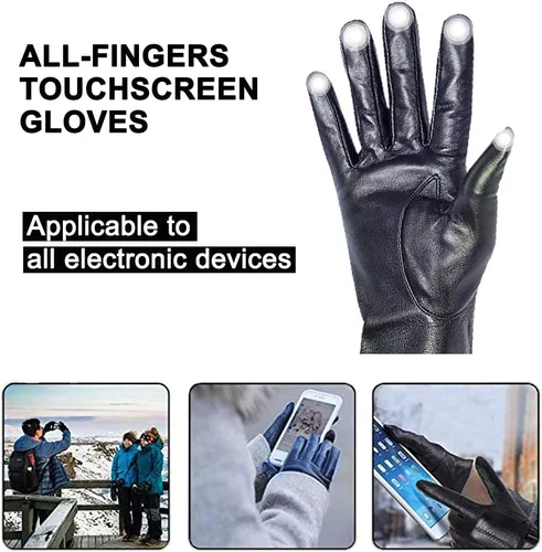 Miniatura 4 de Womens Long Leather Gloves Winter Touchscreen Opera Evening Dress Driving Gloves