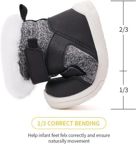 Miniatura 85 de BMCiTYBM Botas de nieve de invierno para bebés y niños pequeños, de piel sintética, cálidas, antideslizantes, zapatos para primeros pasos