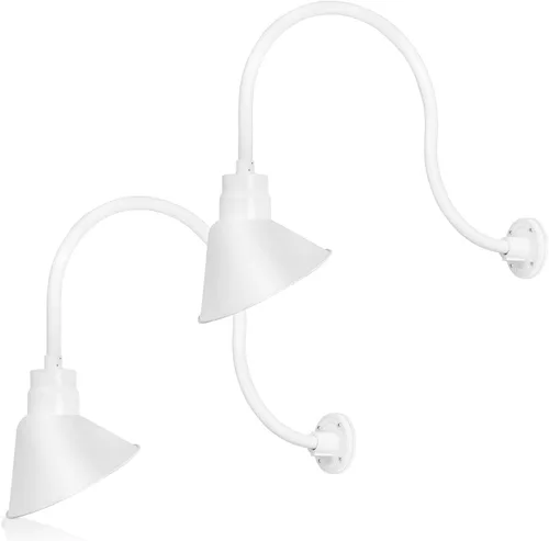Miniatura 12 de Lámpara de señal de cuello de cisne con pantalla angular negra satinada de 10 pulgadas con brazo de extensión largo de 22 pulgadas, aplique de pared