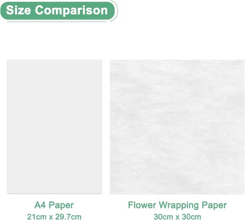 Miniatura 6 de M METERXITY Papel de flores de algodón coreano de 38 hojas, papel de algodón impermeable de 11.8 pulgadas para bouquets/embalaje de regalo [blanco]