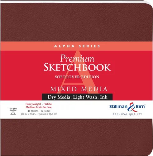 Miniatura 5 de Stillman & Birn Serie Alpha Cuaderno de bocetos de cubierta suave, 8" x 10", 150 g/m² (pesado), papel blanco, superficie de grano medio