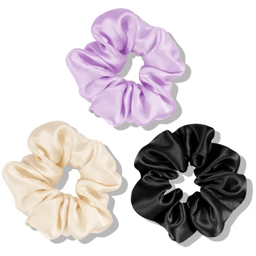 Miniatura 13 de OLESILK 100% Seda de Morera - Scrunchies para el cabello, mujeres y niñas, ligas de seda para cabello rizado y con roturas, sin daños, elásticos 3